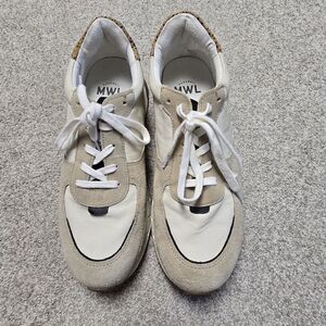 Madewell Kickoff Trainer‎ Sneakers Leather Spot Dot Calf Hair Women's Size 11M